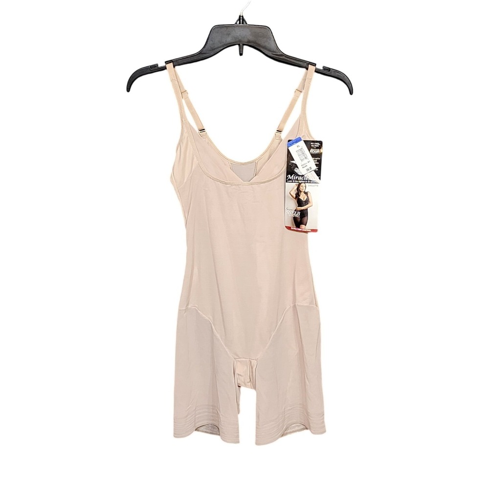 Miraclesuit 2781 Sexy Sheer Shaping Singlette‎ Bodysuit Extra Firm Nude XL